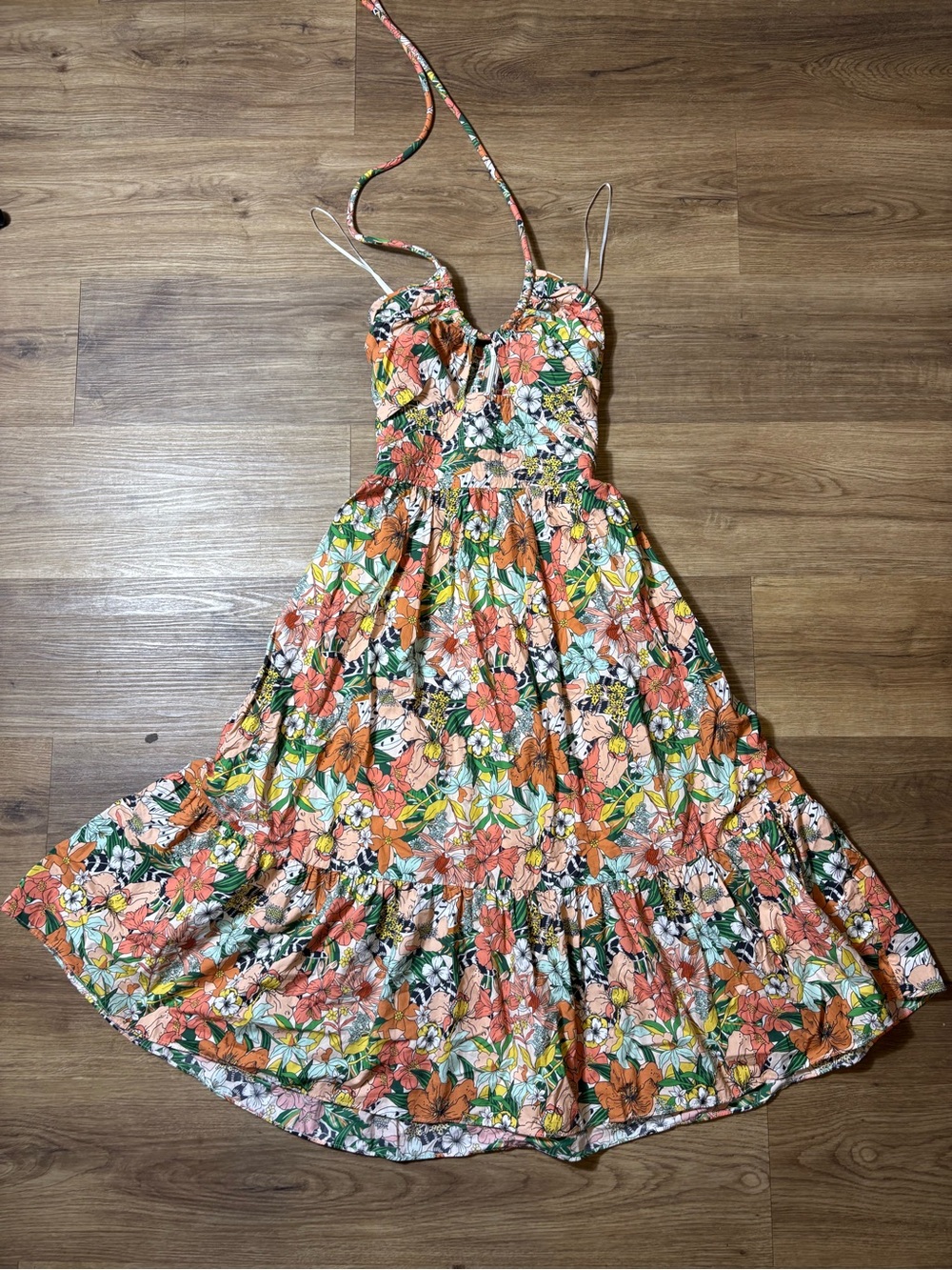 Gilner Farrar Billy Dress Amazonian Print Halter Neck Size XS